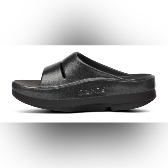 OOFOS Womens OOmega Ooahh Stacked Slip-on | 6 | NIB | Black Sparkle Platforms - Picture 4 of 9
